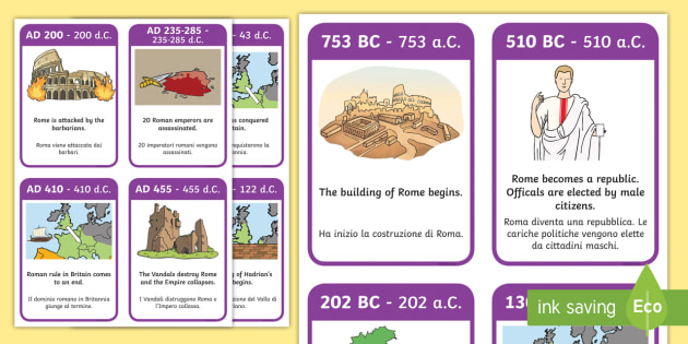 Roman Empire Timeline Flashcards English Italian Roman Empire Timeline