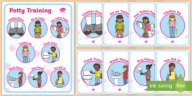 Potty Training Baby Girl Posters - EYLF - Parents