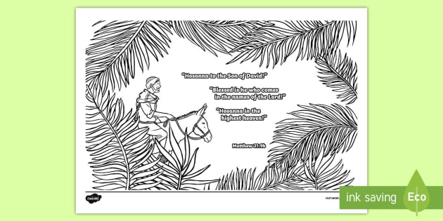 Matthew 21:9b Mindfulness Coloring Page - Bible, Christian, Lent, Family