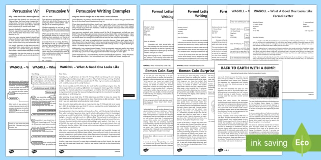 KS2 Writing Samples Pack