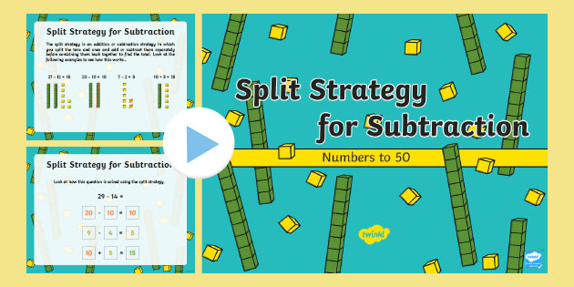 Subtraction Split Strategy PowerPoint to 50 (teacher made)