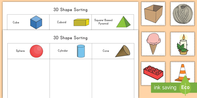 3D Shape Sorting Activity (teacher made)