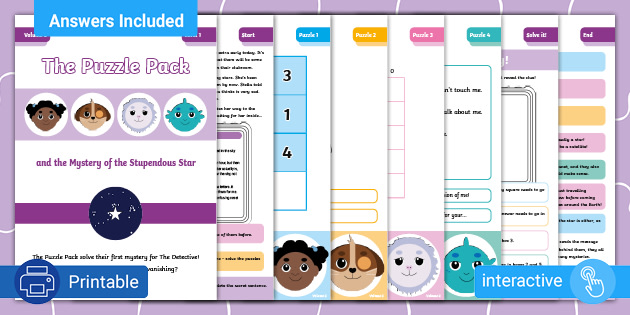 puzzle pack volume 2 logic puzzles for kids twinkl