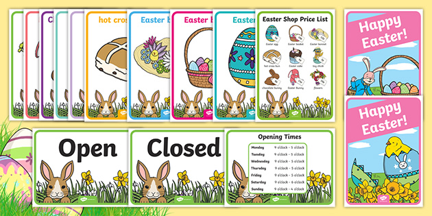 Easter Shop Role-Play Display Posters (teacher made)