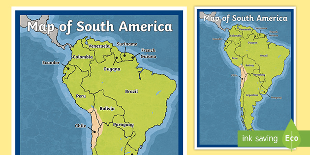 South America Map Twinkl Learning Resources Teacher Made