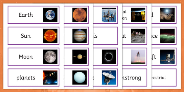 New Space And The Solar System Ks2 Vocabulary Word Cards