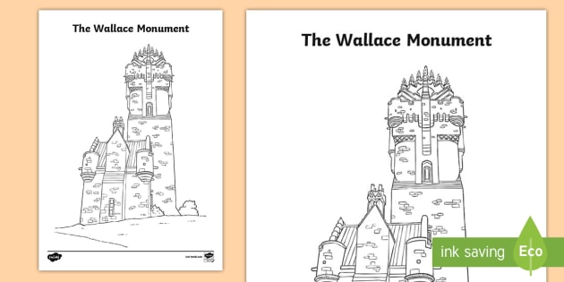 The Wallace Monument Coloring Page (teacher made)