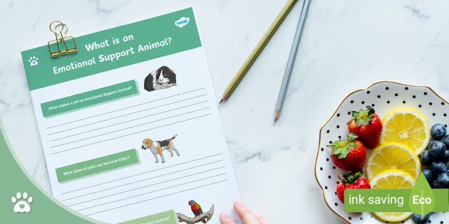 What is an Emotional Support Animal? - Activity Sheets - Pet