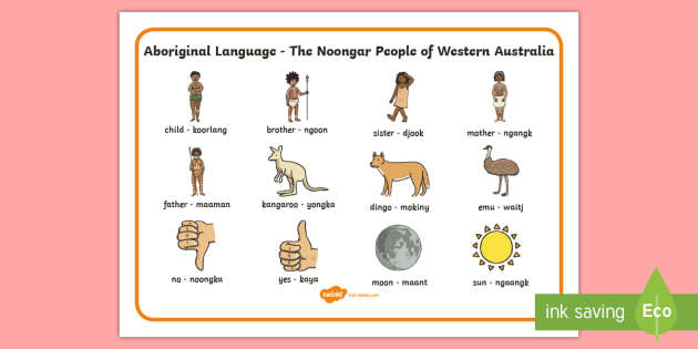 udstilling lugt Indstilling Noongar Australian Aboriginal Word List | Teacher Made