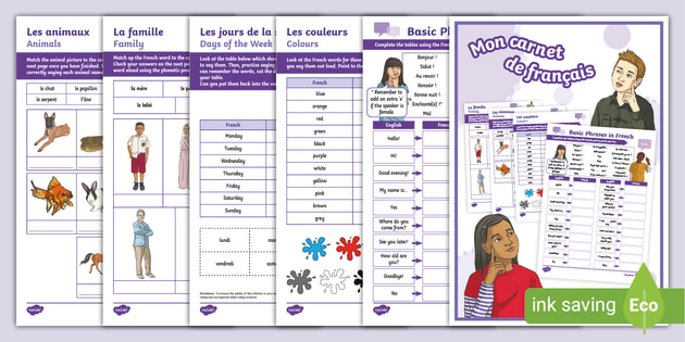 Learn French Worksheet Starter Pack (teacher made) - Twinkl