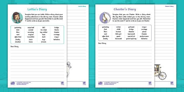the old toy room diary writing worksheets teacher made
