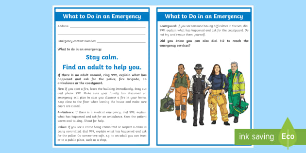 KS2 What to Do in an Emergency Cards (teacher made) - Twinkl