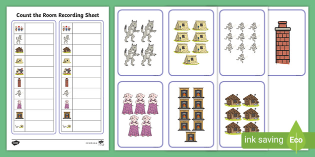 Count the Room 1-10: Three Little Pigs Activity Pack