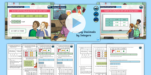 year 6 diving into mastery multiply decimals by integers teaching pack