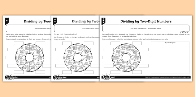 Differentiated Dividing By Two-Digit Numbers Worksheets