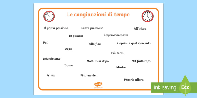 Le Congiunzioni Di Tempo Teacher Made