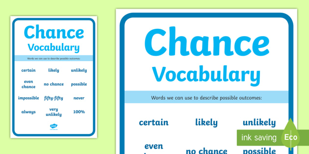 Chance Vocabulary Display Poster (Lehrer gemacht) - Twinkl
