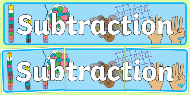 Subtraction Display Banner Teacher Made