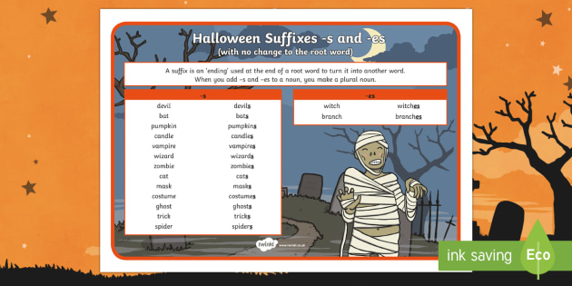 halloween plural noun suffixes word mat what is another word for halloween