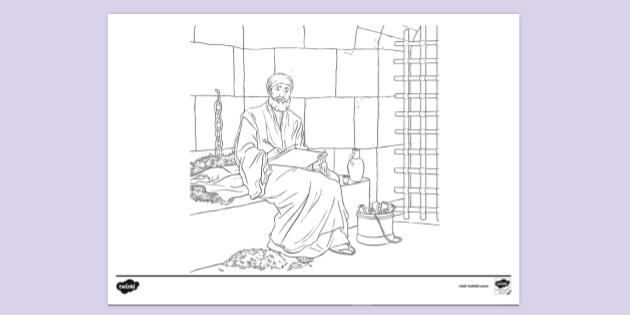 Paul Bible Story Colouring Page - Primary School - Twinkl