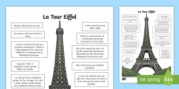 information sur la tour eiffel en francais