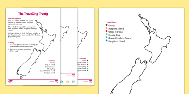 Waitangi New Zealand Map Treaty Of Waitangi Worksheet - Teaching Resource