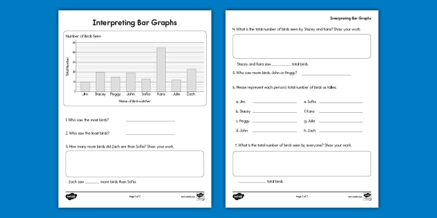 Interpreting Bar Graphs Ks2 Worksheets Line Graph Worksheet
