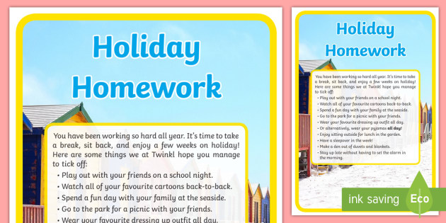 Holiday Homework Checklist Holiday Homework Pictures