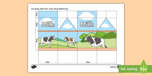 Milk Carton Net Template (teacher made)