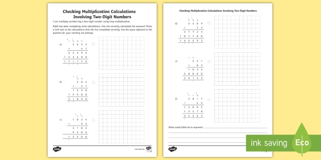 UKS2 Checking Multiplication Calculations Involving Two-Digit Numbers