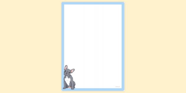 * NEW * Simple Blank French Bulldog Page Border | Twinkl