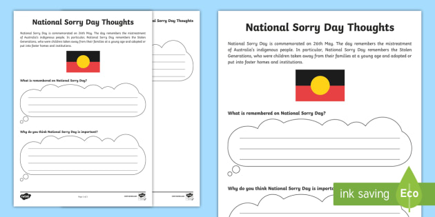 National Sorry Day Discussion Worksheet / Worksheet ...