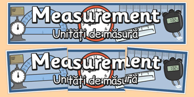 Measurement Display Banner Romanian Translation Length Time