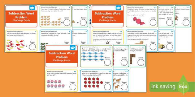 Subtraction Word Problem Challenge Cards   Au N 1636630444 Subtraction Word Problem Challenge Cards Ver 1 