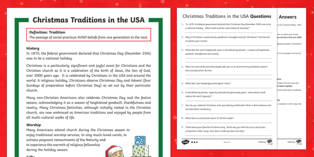 christmas traditions differentiated reading comprehension activities christmas reading comprehension - Who Declared Christmas A National Holiday christmas traditions differentiated reading comprehension activities christmas reading comprehension - Who Declared Christmas A National Holiday