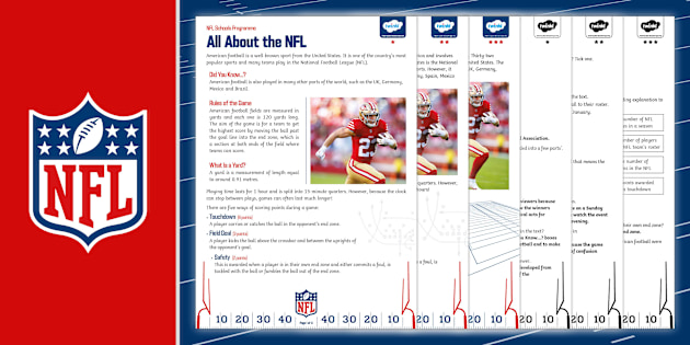All About American Football Reading Comprehension NFL