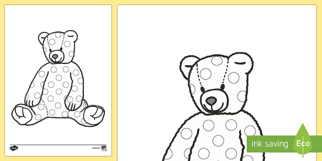 Spotty Teddy Coloring Page Teacher Made