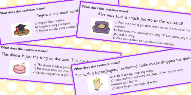 Food Idioms Sentences Multiple Choice Cards - food, idioms, choice