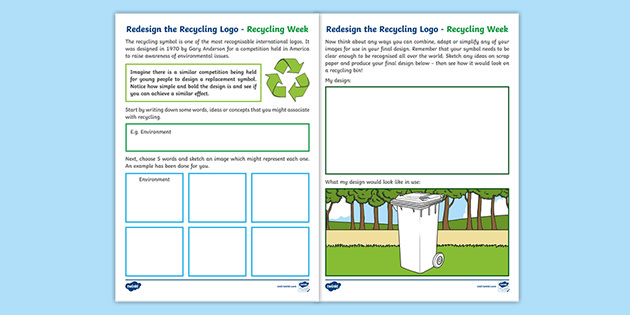 Redesign the Recycle Logo Worksheet / Worksheet