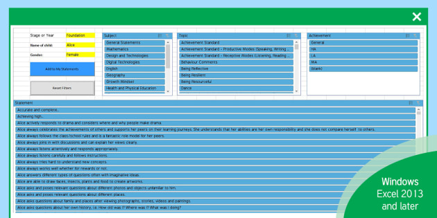 report writing bank year 6
