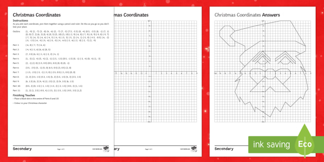 twinkl worksheets year 1 phonics Santa  Christmas /  Co Worksheet Coordinates Worksheet