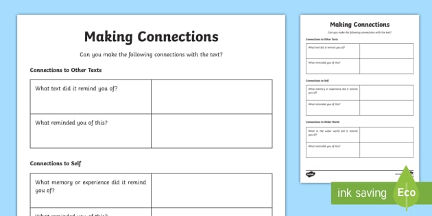 Making Connections Worksheet 3rd Grade