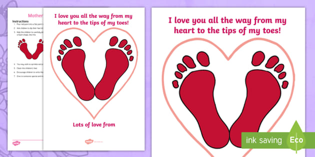 footprint mother's day card