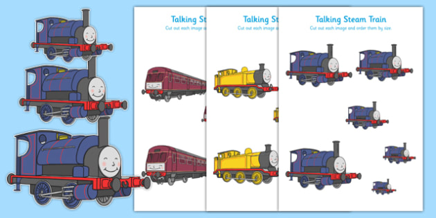 Download Talking Steam Train Themed Size Ordering (teacher made)