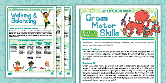SID Baseline Assessment Gross Motor Skills Instruction Sheet
