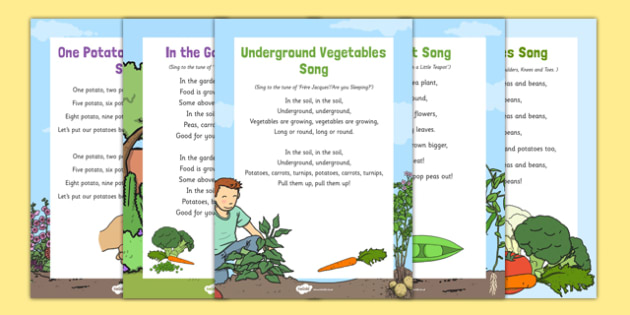 Vegetable Themed Songs and Rhymes Resource Pack - Twinkl