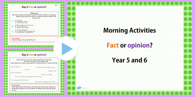 Fact And Opinion Year 5 6 Powerpoint Teacher Made