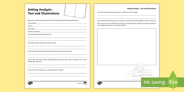 Setting Analysis Text and Illustrations Activity