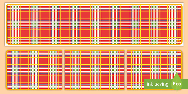 Blank Tartan Display Banner Teacher Made