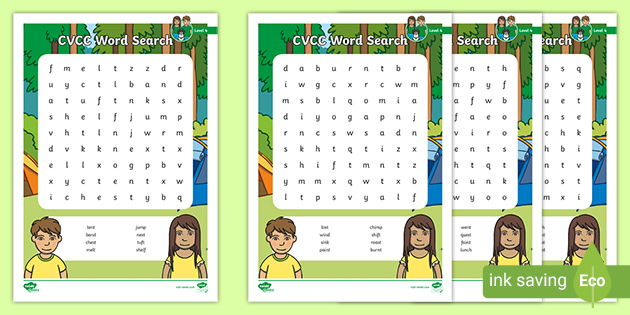 Level 4 CVCC Word Search